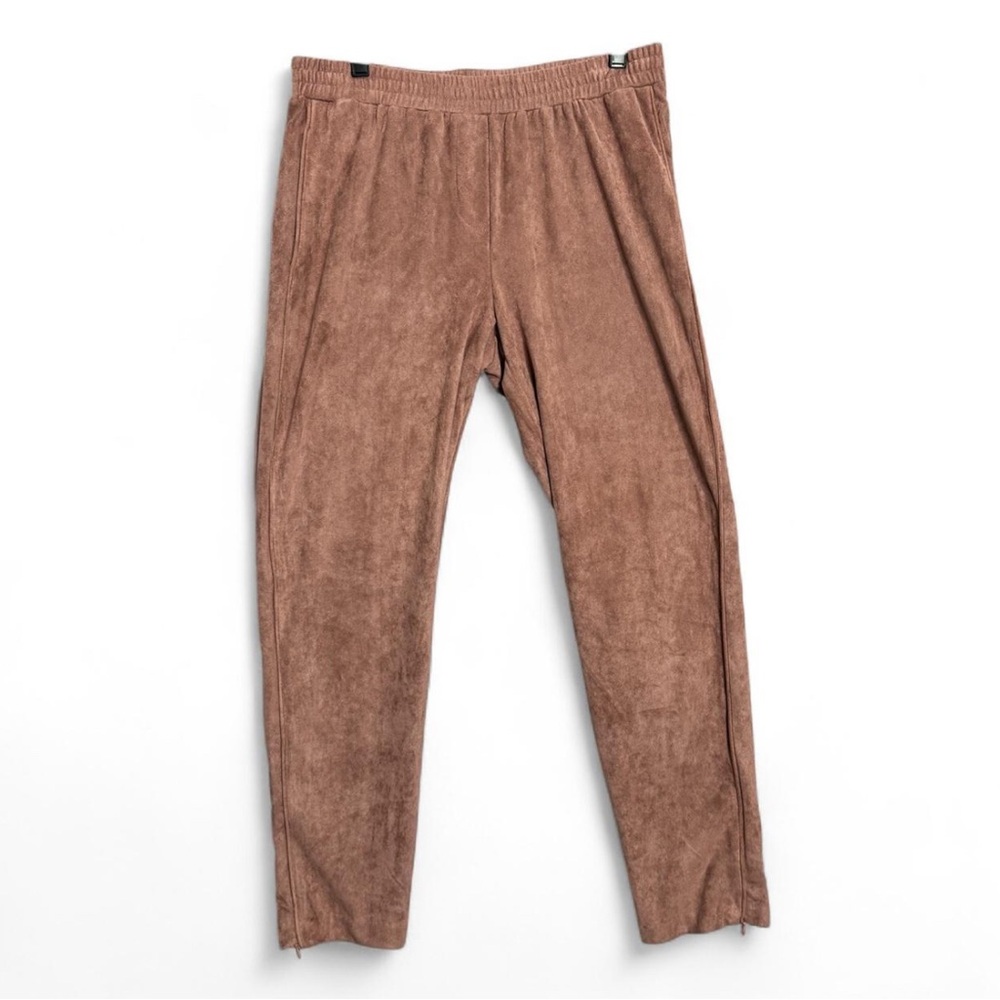 Sadie & Sage Faux Suede Pants Med Dusty Pink Rose Brown Lounge Boho Casual 90s